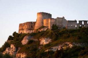 Frankreich. Haute Normandie. Eure. Les Andelys. Chateau Gaillard. Schloss Ruine. Erbaut 1196. Im Abendlicht