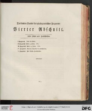 Des dritten Bandes der physiognomischen Fragmente vierter Abschnitt