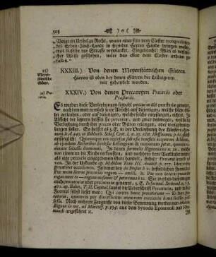 XXXIII.) Von denen Meyerstättischen Gütern. - XXXV.) Von denen Probstings-Gütern.
