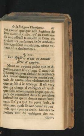 § XX. Les Apostres n'ont eu aucune sorte d'empire.