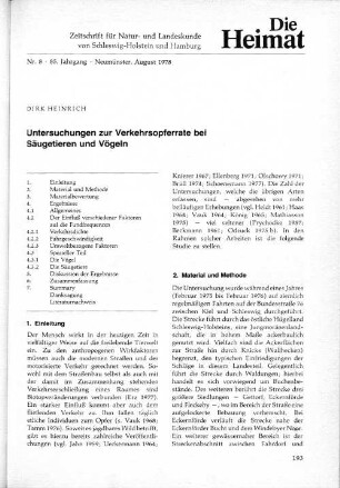 Nr. 8. 85. Jahrgang. Neumünster, August 1978.