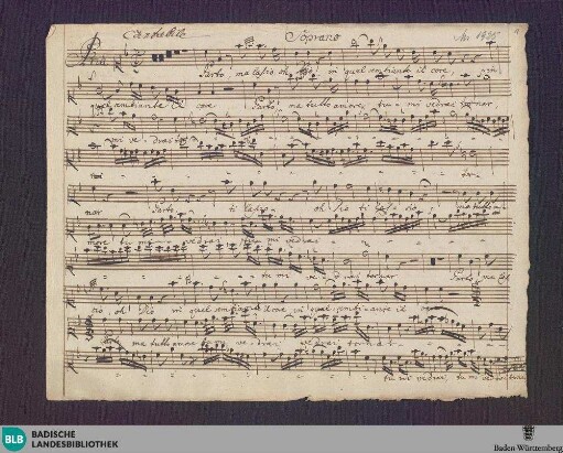 Armida. Excerpts - Don Mus.Ms. 1925 : S, strings; RieT 6.1/16
