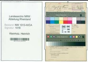 Entnazifizierung Heinrich Kleinholz , geb. 13.05.1892 (Schaffner)