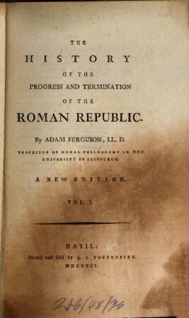The history of the progress and termination of the Roman republic, 1