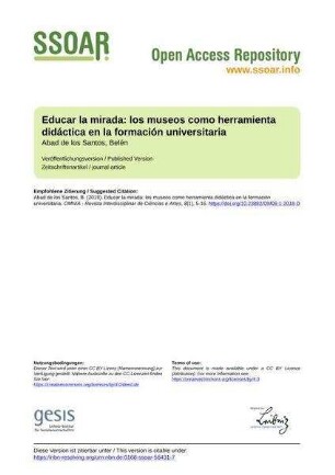 Educar la mirada: los museos como herramienta didáctica en la formación universitaria