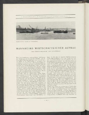 Mannheims Wirtschaftlicher Aufbau