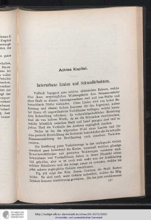 Achtes Kapitel. Interurbane Linien und Sekundärbahnen.