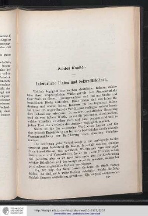 Achtes Kapitel. Interurbane Linien und Sekundärbahnen.