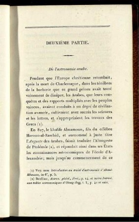 Deuxième Partie De l'astronomie arabe.