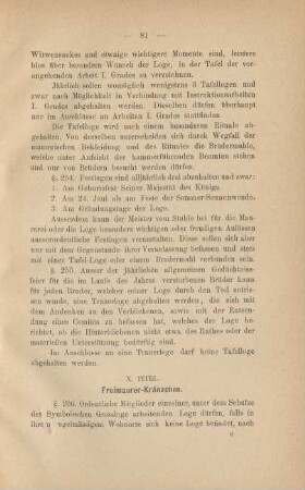 X. Titel. Freimaurer-Kränzchen.
