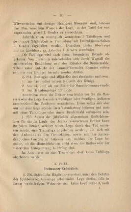 X. Titel. Freimaurer-Kränzchen.