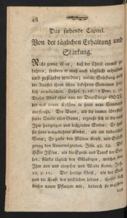 Das siebende Capitel. Von der täglichen Erhaltung und Stärkung.