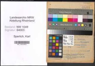 Entnazifizierung Karl Sperlich , geb. 03.03.1902 (Lehrer)