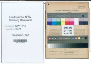 Entnazifizierung Karl Niesmann , geb. 09.08.1892 (Metzgermeister)