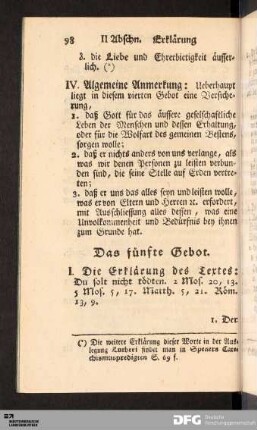Das fünfte Gebot.