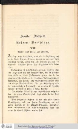 Zweiter Abschnitt Reform=Vorschläge