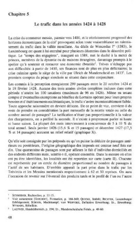 Chapitre 5. Le trafic dans les années 1424 à 1428