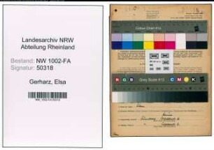 Entnazifizierung Elsa Gerharz, geb. 17.02.1902 (Kauffrau)