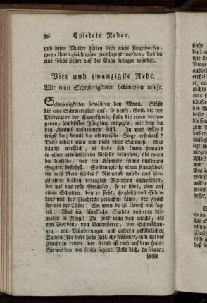 Vier und zwanzigste Rede. Wie man Schwierigkeiten bekämpfen müsse