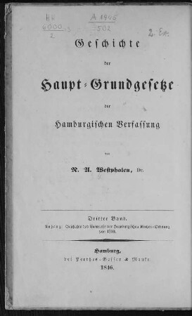 3: Geschichte des Entwurfs der Hamburgischen Kirchen-Ordnung von 1710