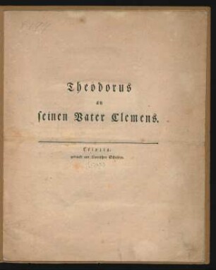 Theodorus an seinen Vater Clemens