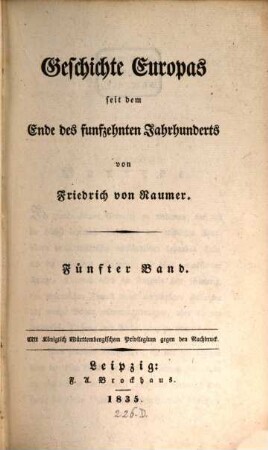 Geschichte Europas seit dem Ende des funfzehnten Jahrhunderts, 5. [Frankreich und England vom Tode Heinrichs IV (1610) und der Elisabeth (1603), bis zum Tode Mazarins (1661) und der Herstellung Karls II (1660). Fortsetzung]
