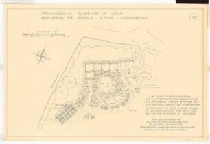 Gartenanlage Pädagogische Akademie Köln: Bepflanzung für Pergola, Wasserbecken und Alpinum: Grundriss 1:100