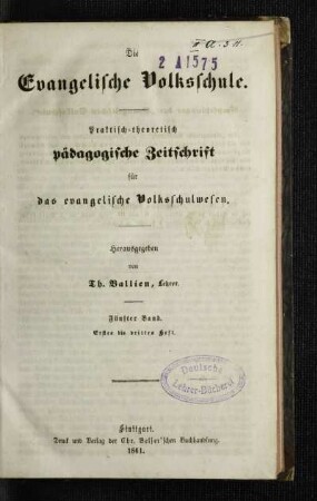 5: Die evangelische Volksschule - 5.1861