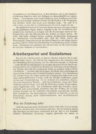 Arbeitspartei und Sozialismus