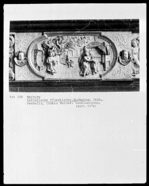 Predella-Relief mit Verkündigungsszene
