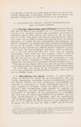 B. Karakter en eenige andere eigenschappen der indische volken