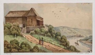 Der Ausflugsgasthof Saloppe am rechten Elbufer zwischen Loschwitz und Dresden im Zustand als Bretterbude