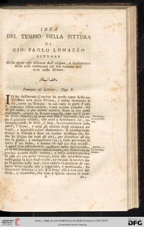 Idea del tempio della pittura di Gio: Paolo lomazzo pittore