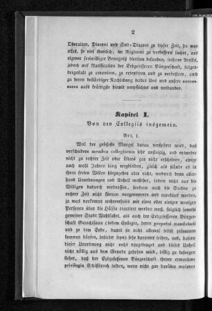 Kapitel I. Von den Collegiis insgemein.
