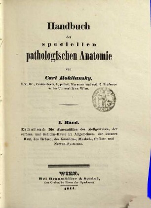 Handbuch der pathologischen Anatomie. 2, Handbuch der speciellen pathologischen Anatomie ; 1