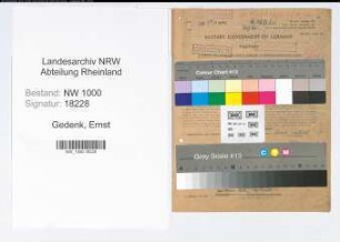 Entnazifizierung Ernst Gedenk, geb. 01.05.1902 (Automechaniker)
