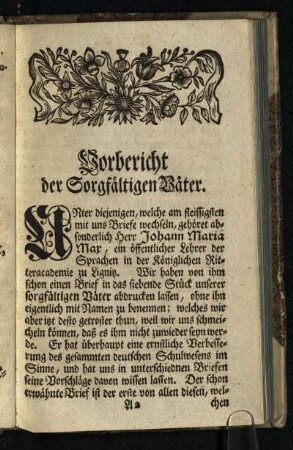 Vorbericht der Sorgfaeltigen Vaeter