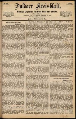 Ausgabe vom Mittwoch, den 31. Mai 1876.