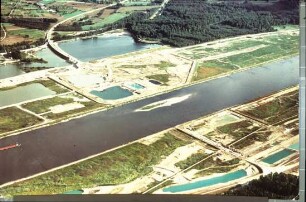Staustufe Iffezheim/Rhein im Bau