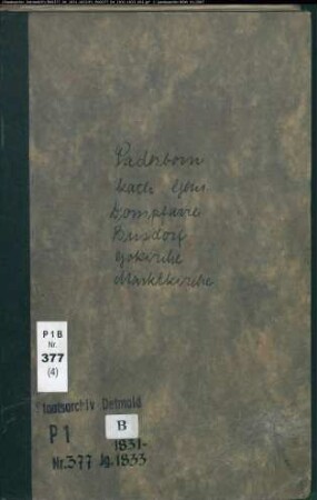 Kirchenbuchduplikat der katholischen Gemeinden in Paderborn, Kreis Paderborn (GHT 1831-1833) (Gemeinde: Katholische Gemeinden Paderborn )