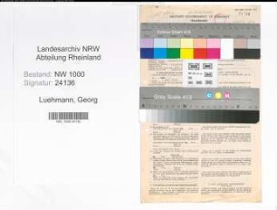 Entnazifizierung Georg Luehmann, geb. 21.11.1879 (Vers.Vertreter)