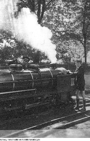 Dresden, Großer Garten. Pioniereisenbahn (Parkeisenbahn), 5. August 1952