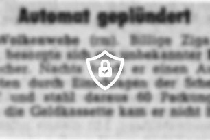 Automat geplündert