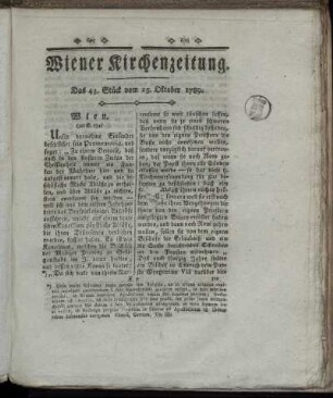 Das 43. Stück vom 23. Oktober 1789.