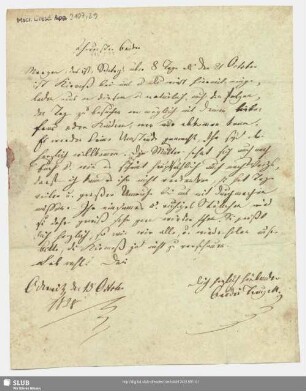Nr.29. Brief vom 13.10.1828