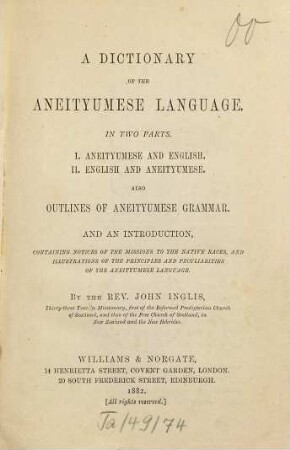 A dictionary of the Aneityumese Language