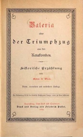 Valeria oder der Triumphzug aus den Katakomben : historische Erzählung