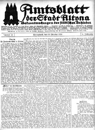 Nummer 42 : Sonnabend, den 18. Oktober 1924
