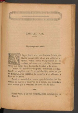 Capítulo XXIV - El prólogo del amor