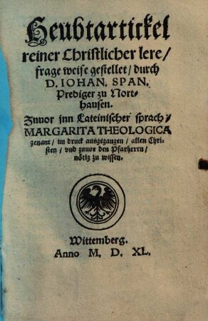 Heubtartickel reiner christlicher lere